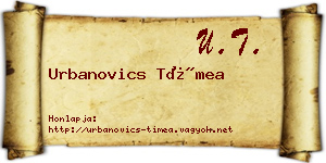 Urbanovics Tímea névjegykártya