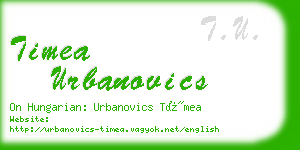 timea urbanovics business card